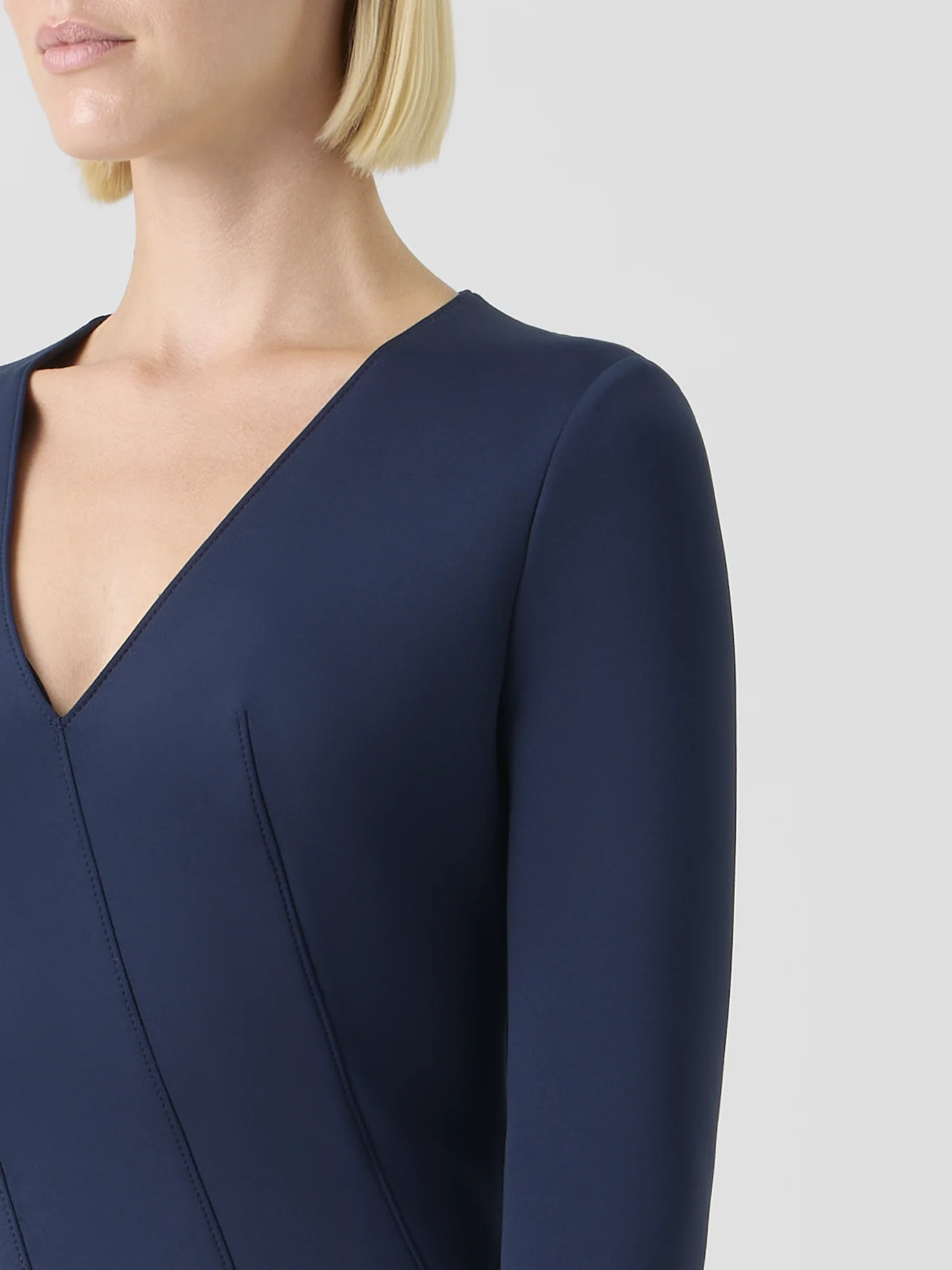 Fit-and-Flare Techno Neoprene Dress - Image 3