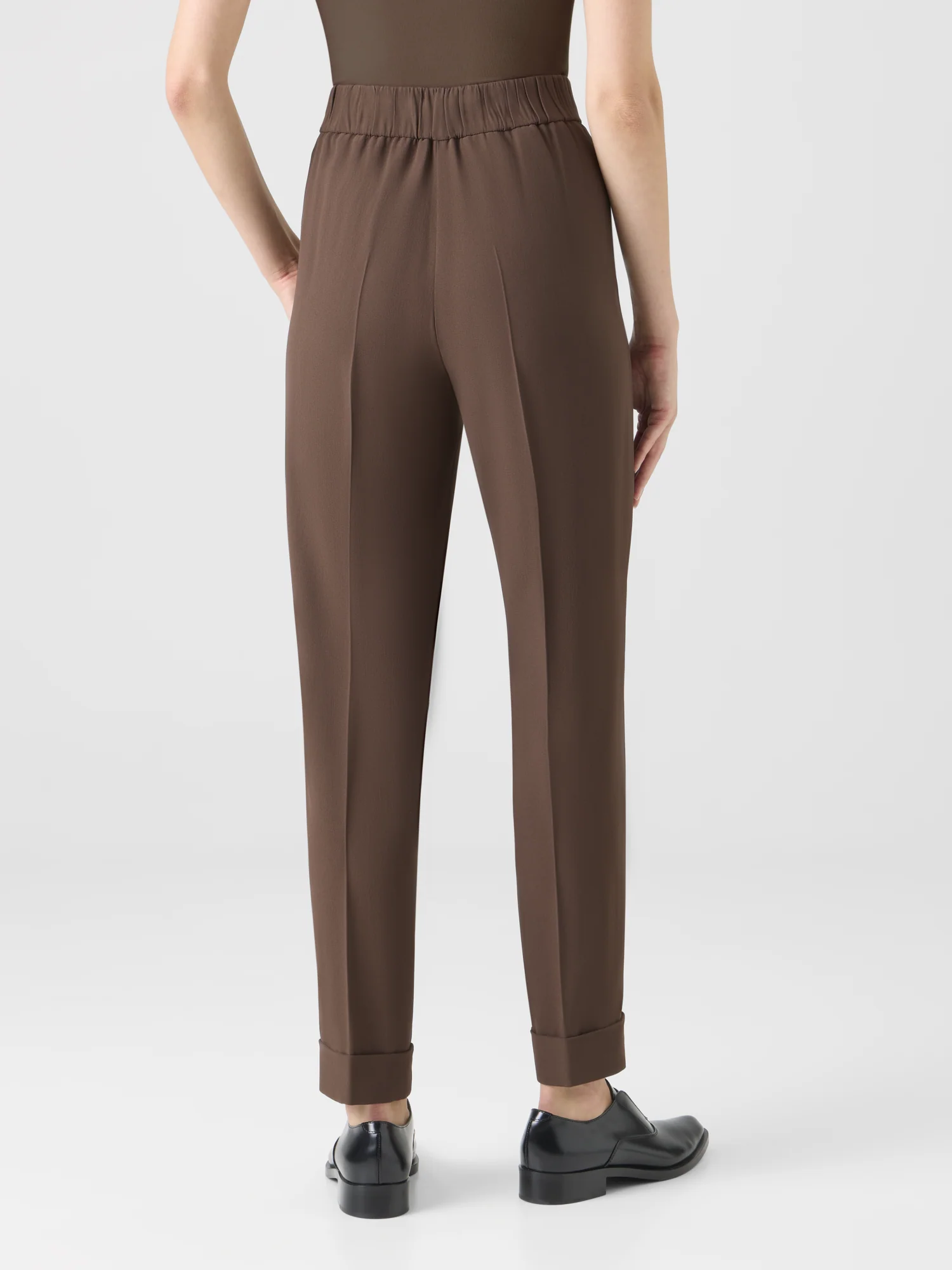 Tapered Ankle Length Pants with Elastic Waist - Image 4