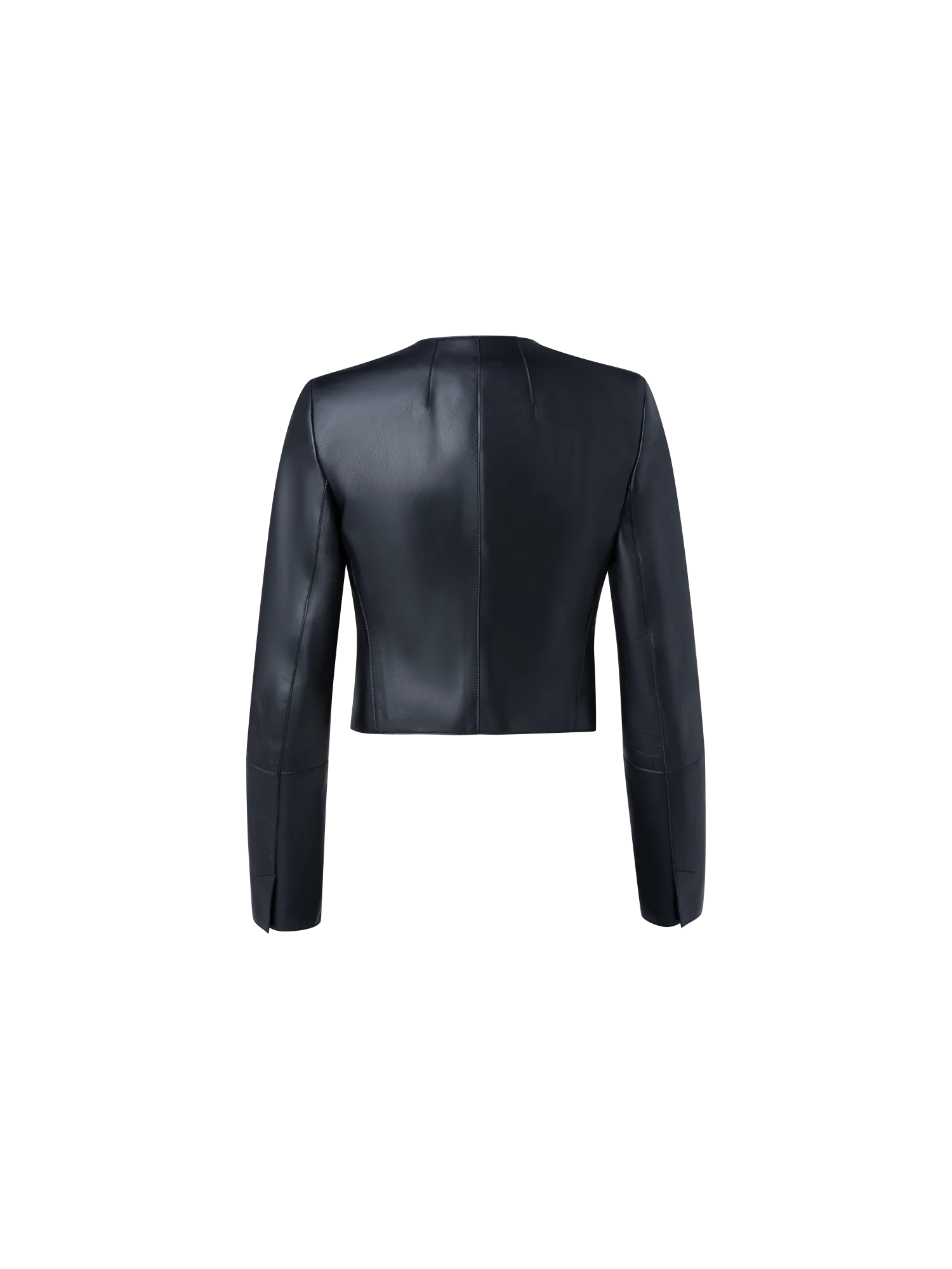 Cropped Leather Jacket - Image 4