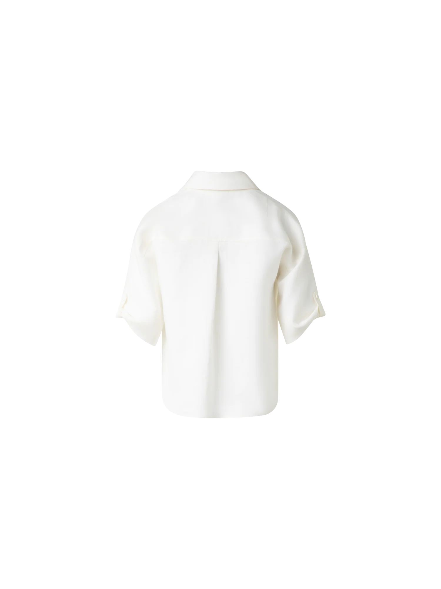 Cropped Washed Linen Blouse - Image 4