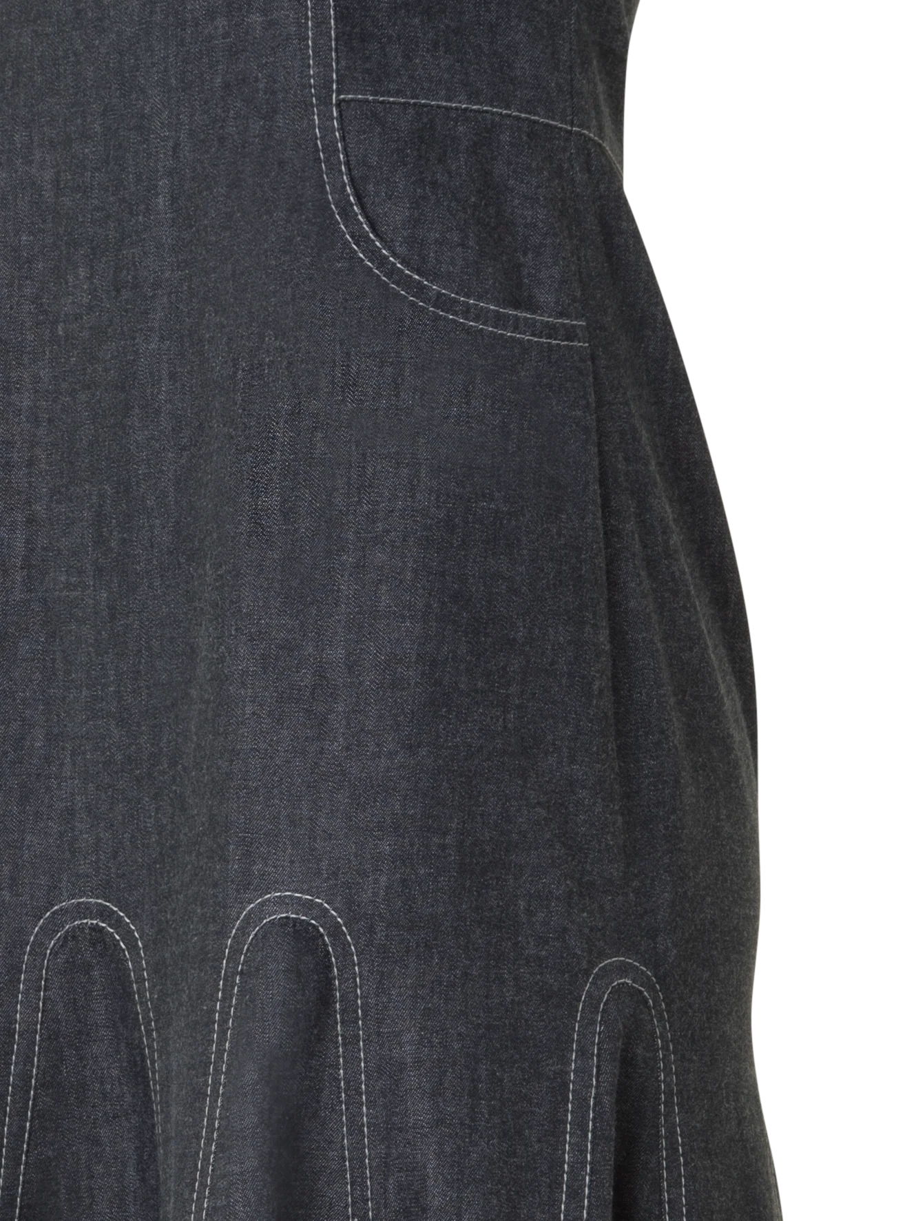 Halter Top Denim Midi Dress - Image 3