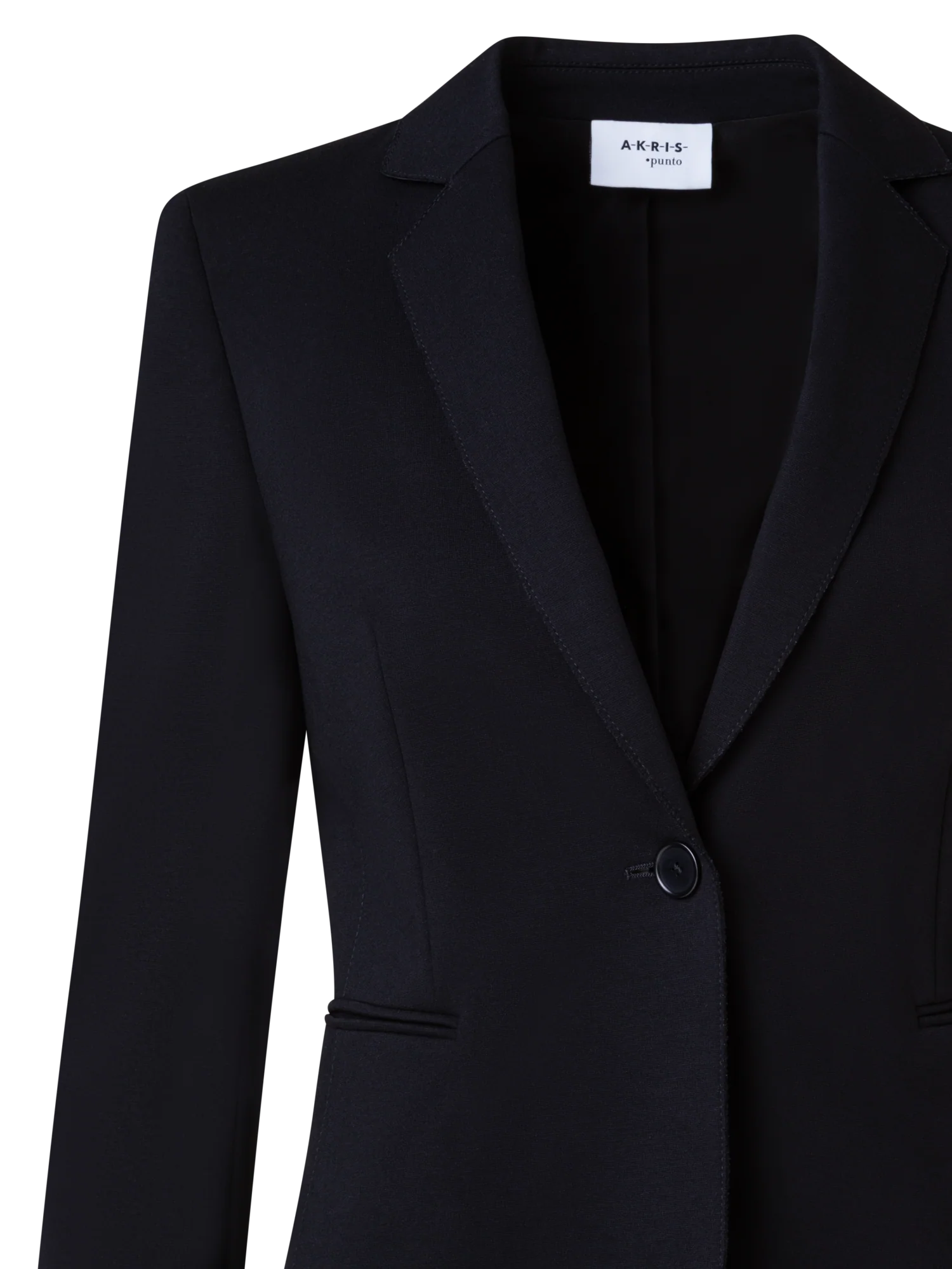 Jersey Blazer with Faux Leather Collar - Image 3