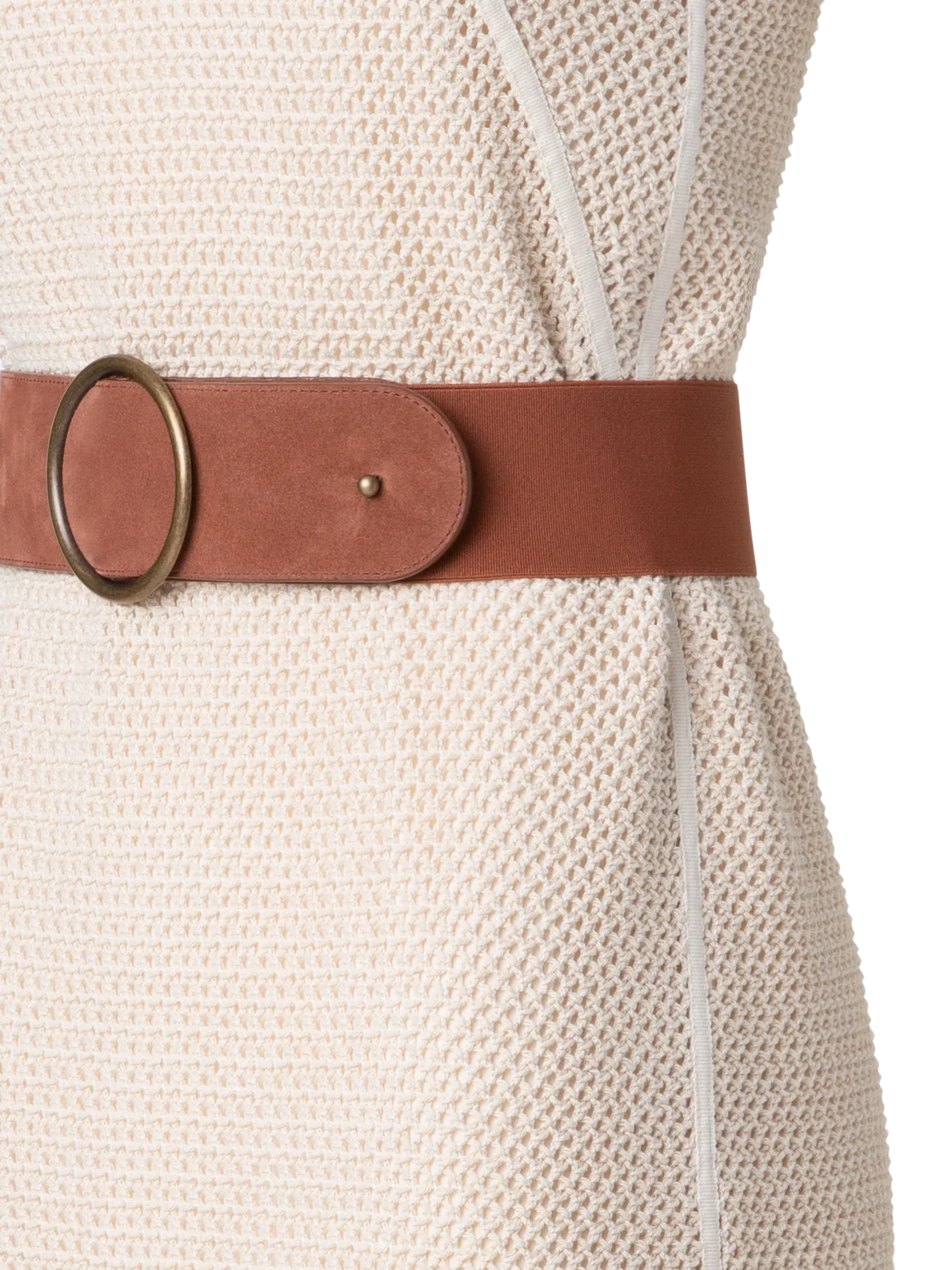 Midi Dress in Cotton Mesh with Fringes - Image 3