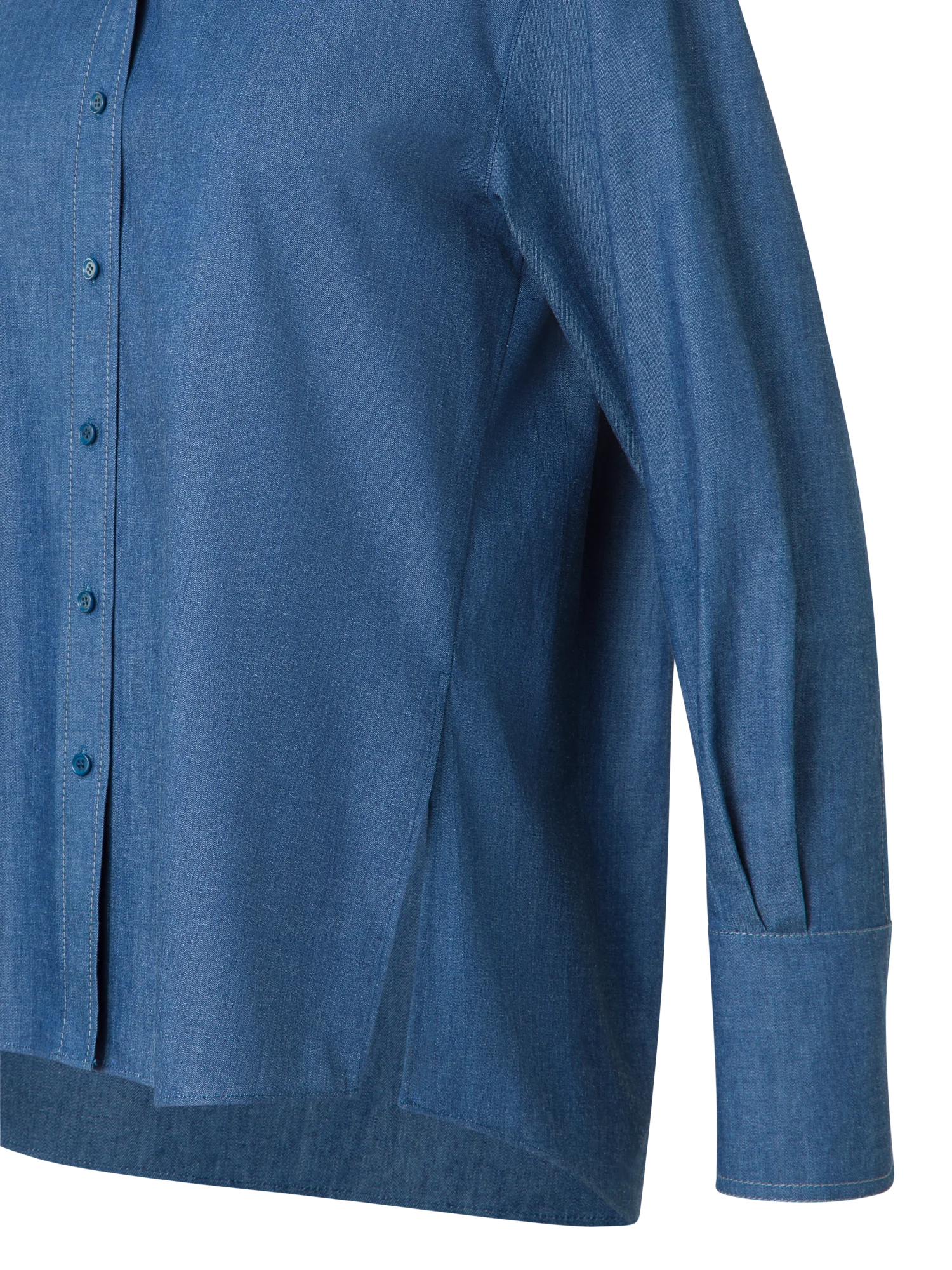 Oversized Lightweight Cotton Denim Shirt - Image 3