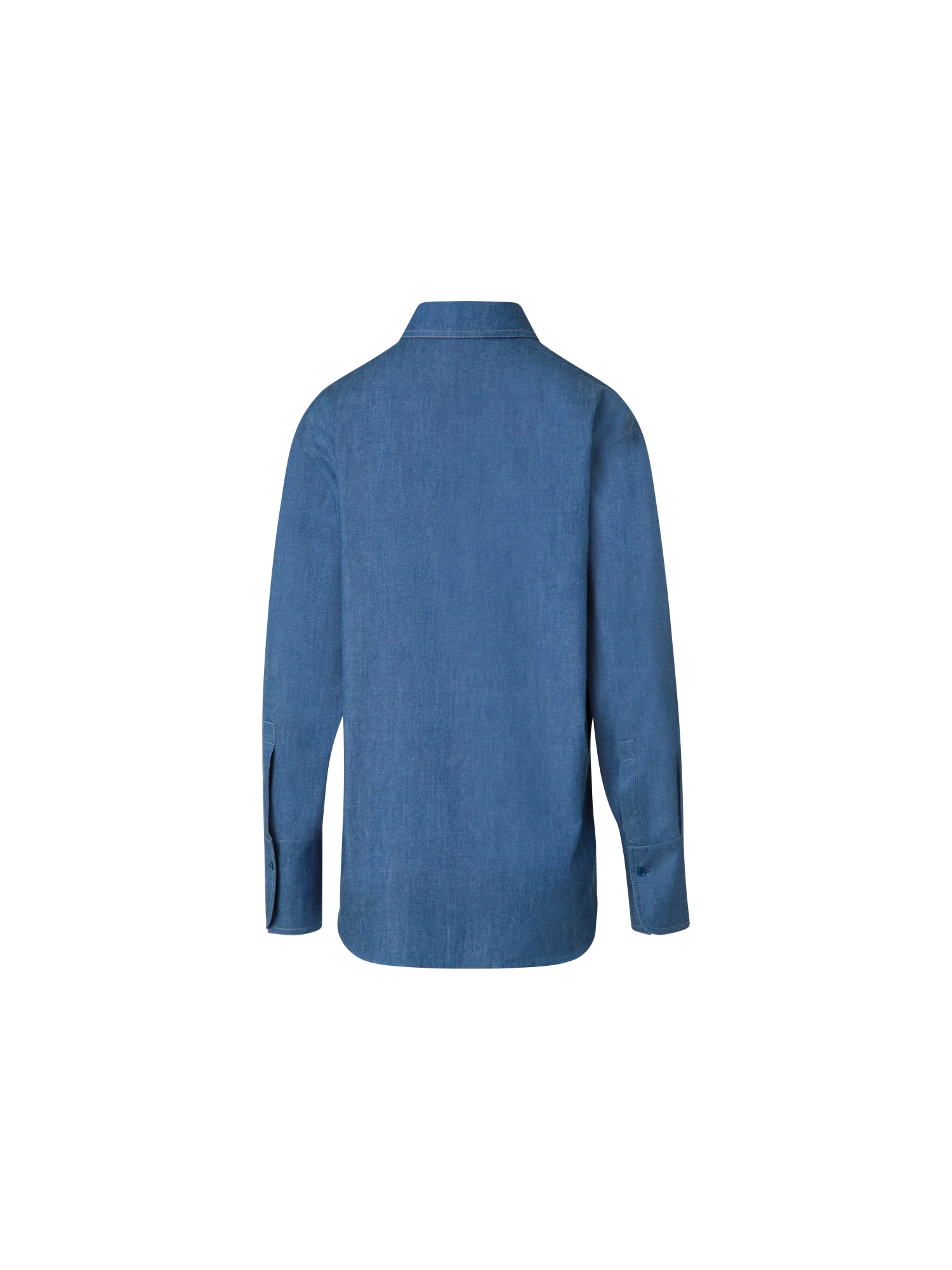 Oversized Lightweight Cotton Denim Shirt - Image 4