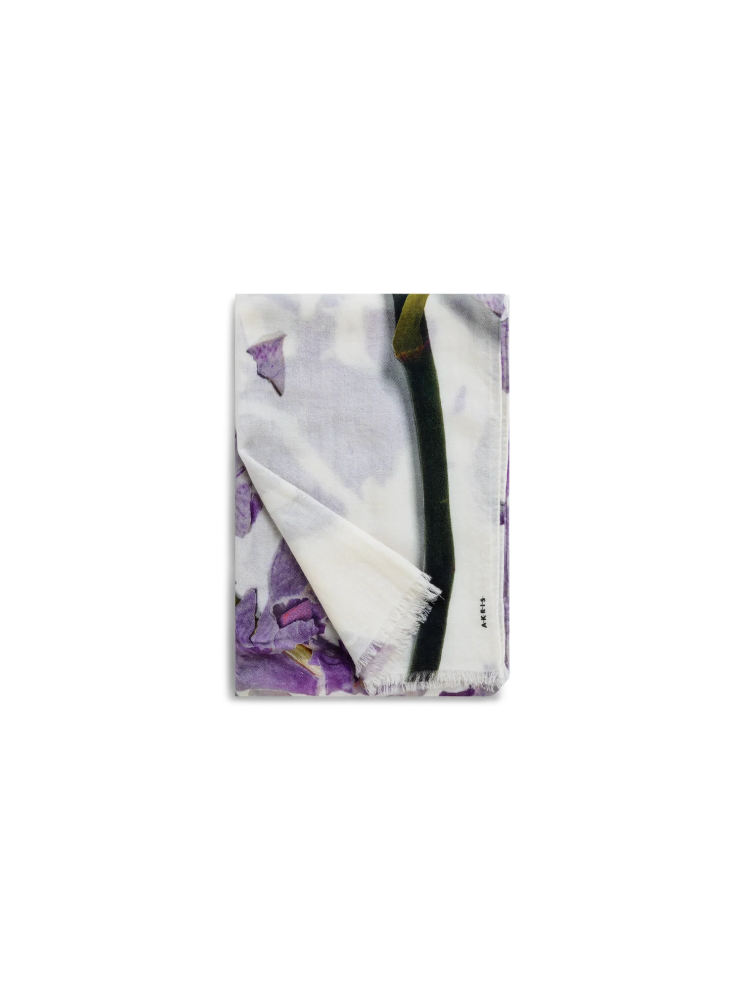 Scarf Cashmere Silk Scattered Orchid Print - Image 3