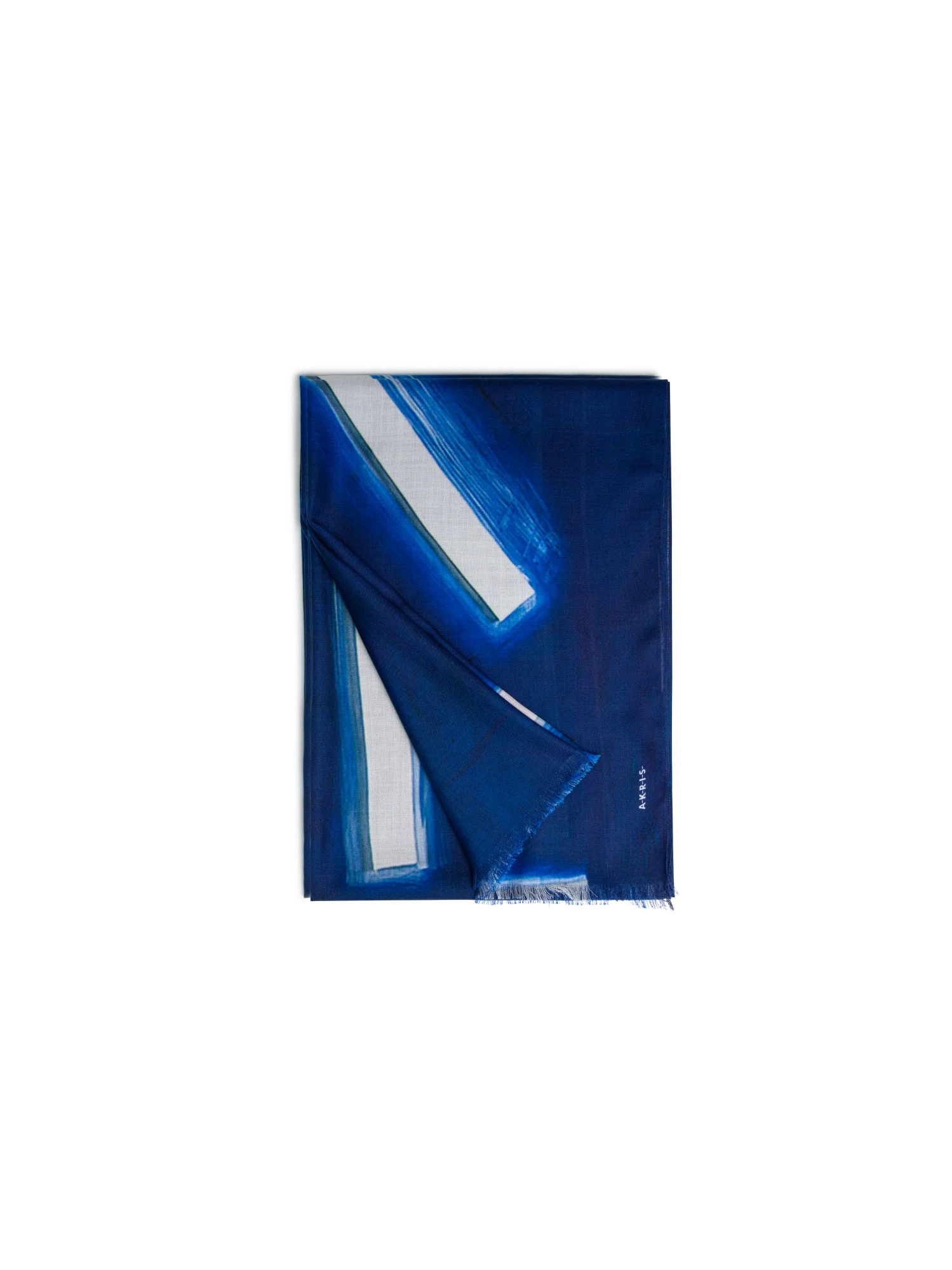 Cashmere Silk Scarf with Blue Angel Print - Image 3