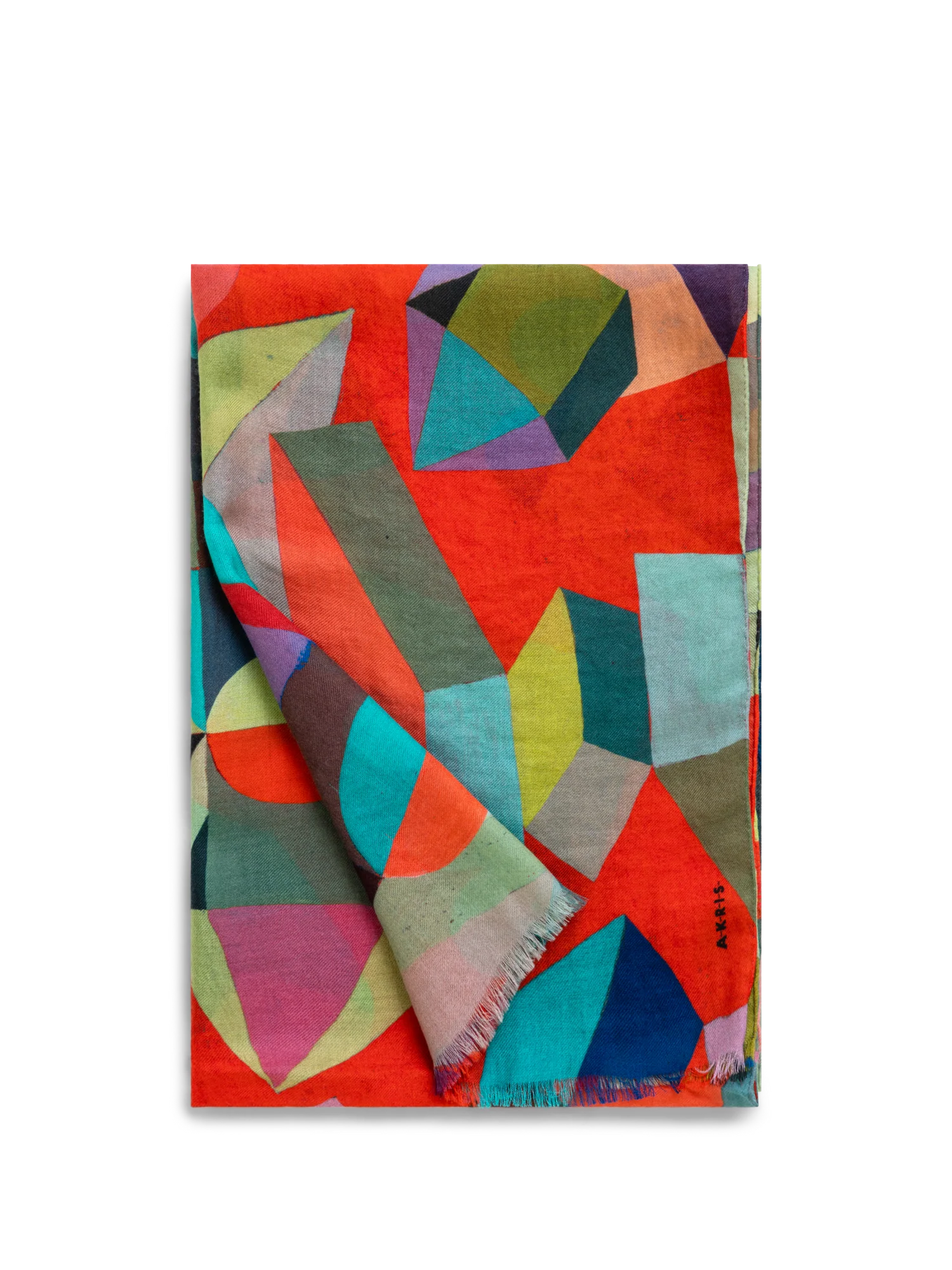 Cashmere Silk Scarf with Indian Summer Print - Image 3