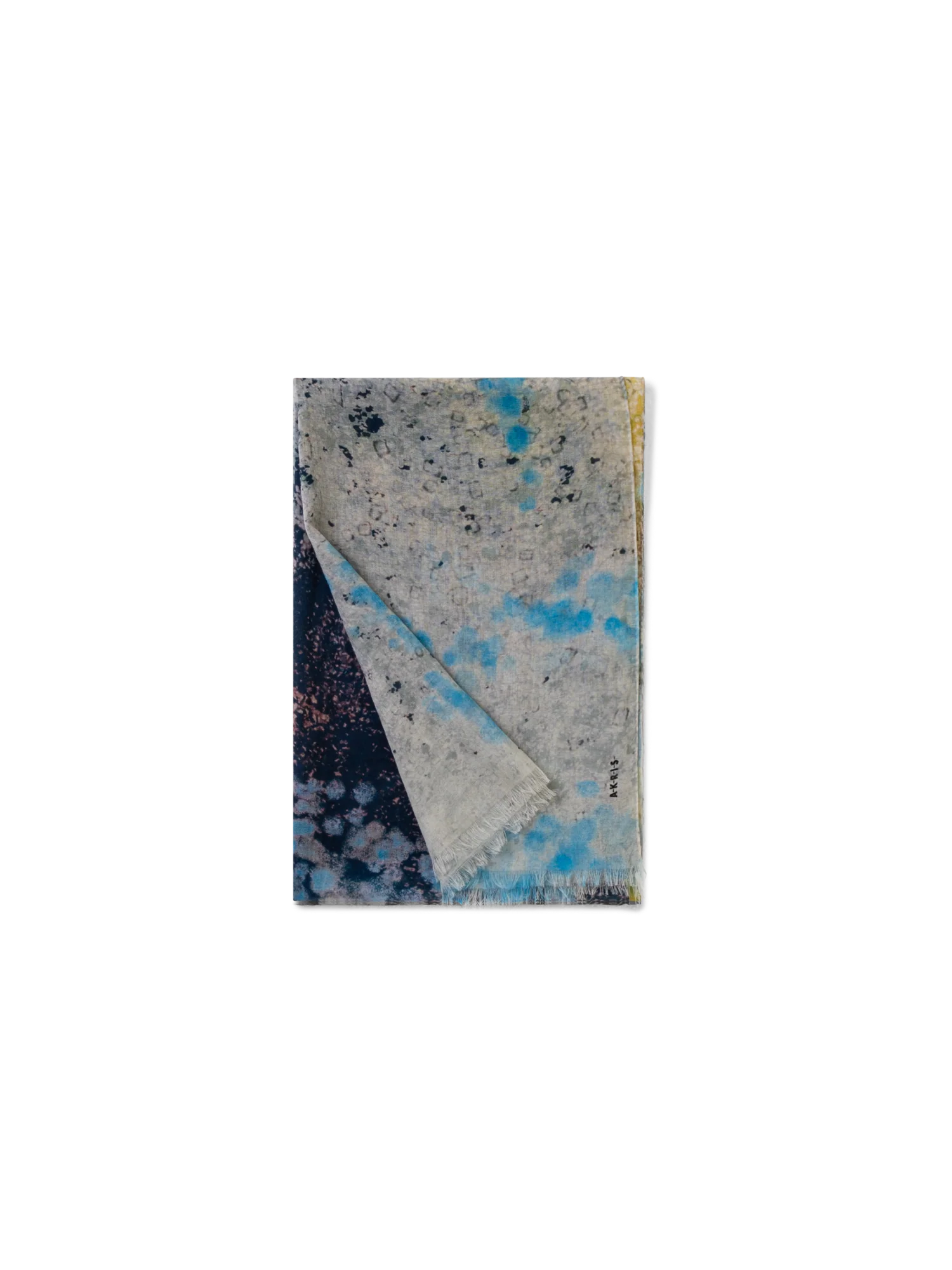 Cashmere Silk Scarf with Waterlilly print - Image 3