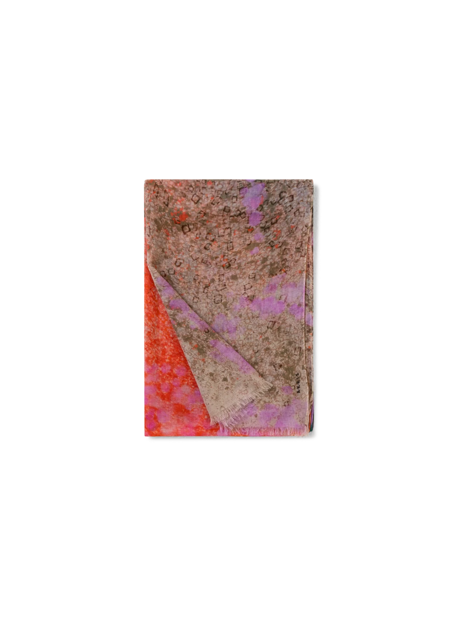 Cashmere Silk Scarf with Waterlilly print - Image 3