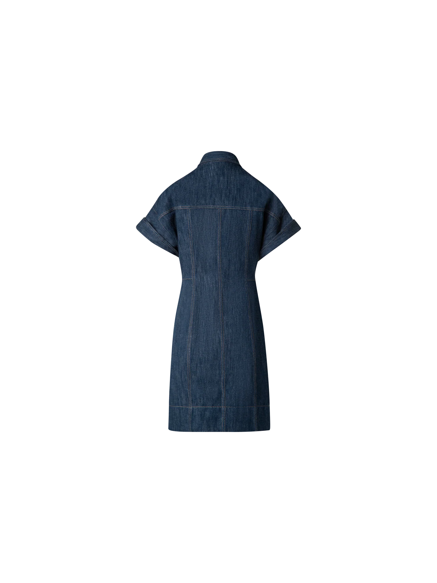 Short Denim Dress with Polo Collar - Image 4