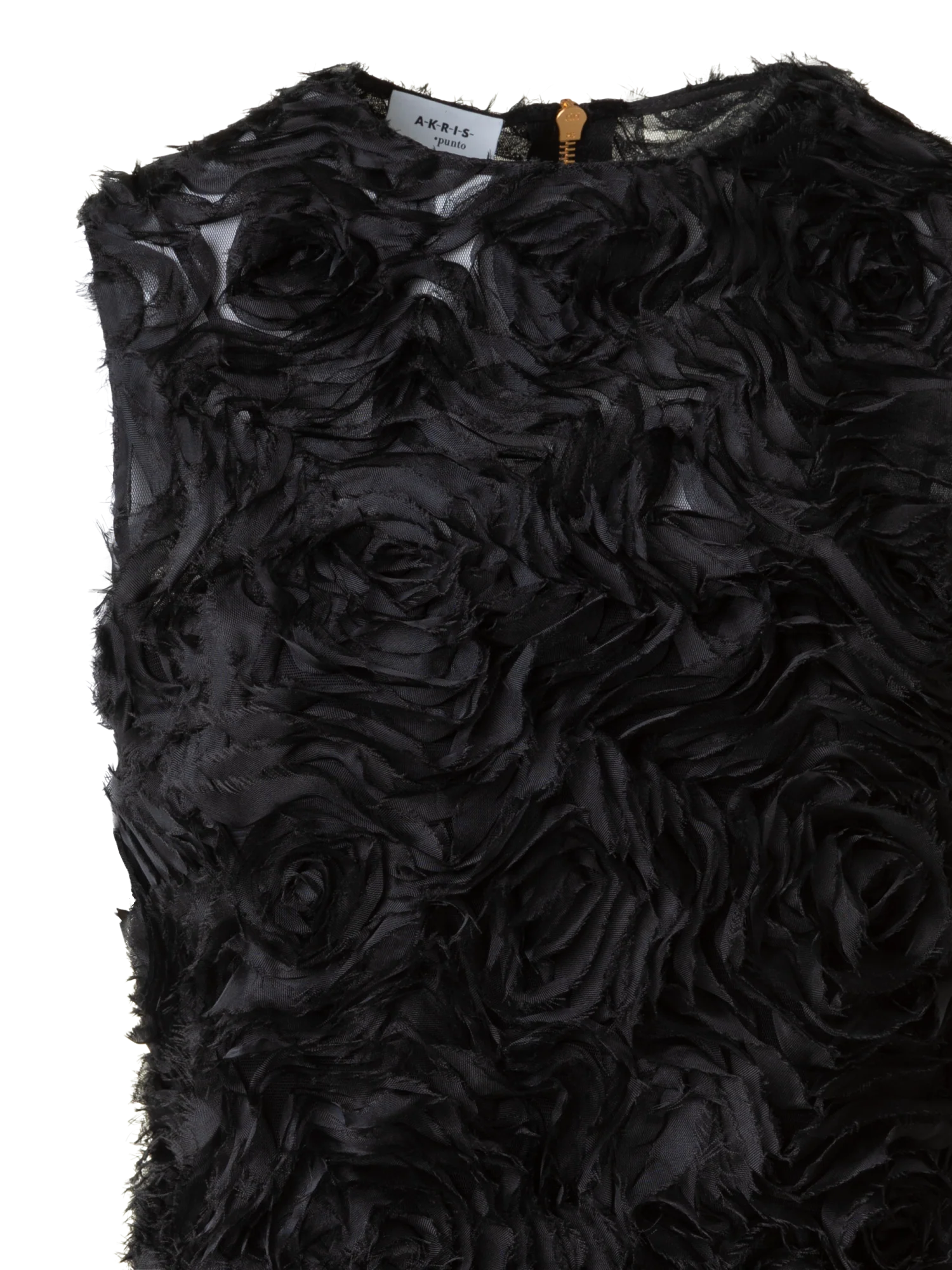 Sleeveless Blouse with 3D Carnation Embroidery - Image 4