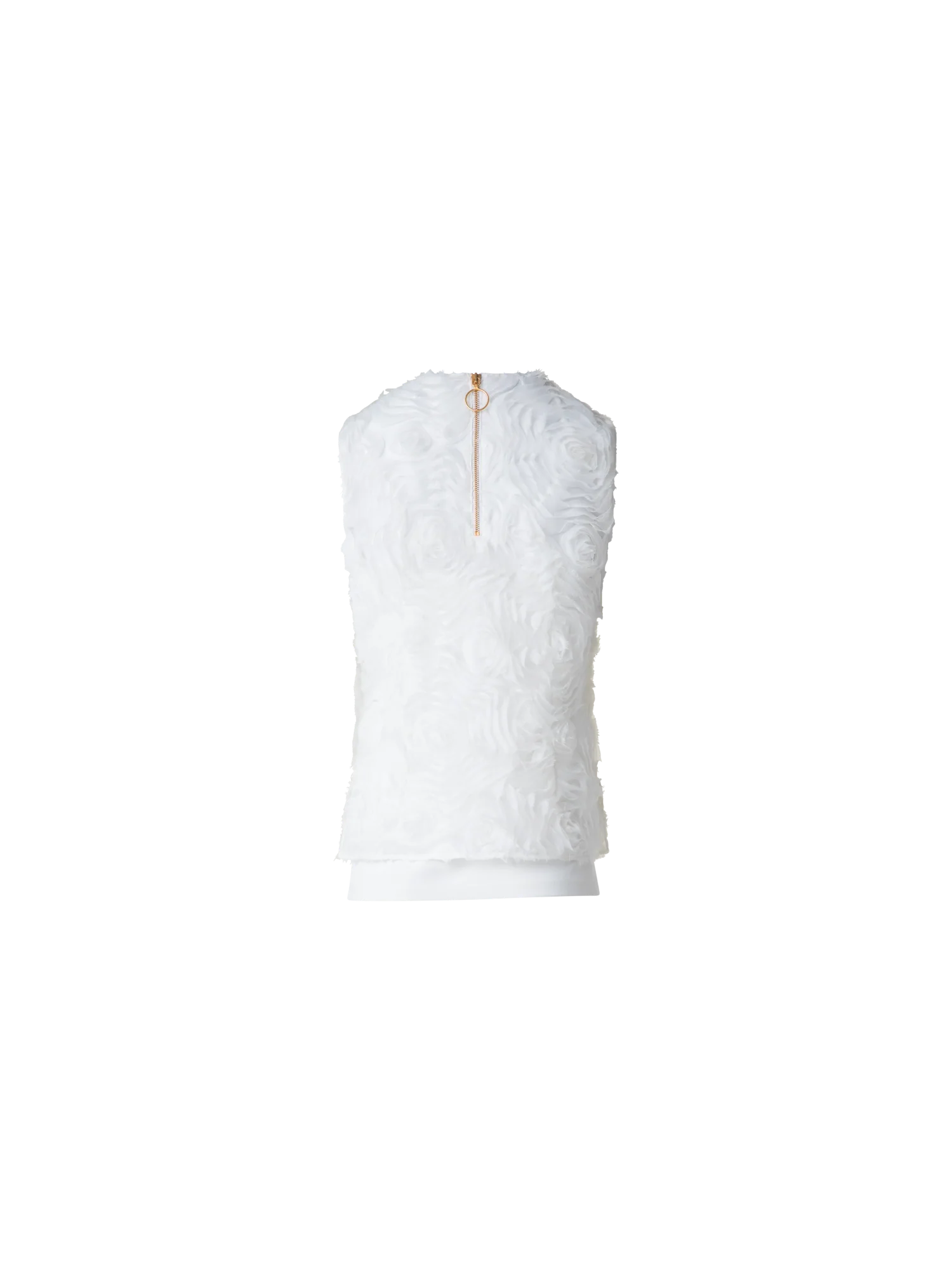 Sleeveless Blouse with 3D Carnation Embroidery - Image 3