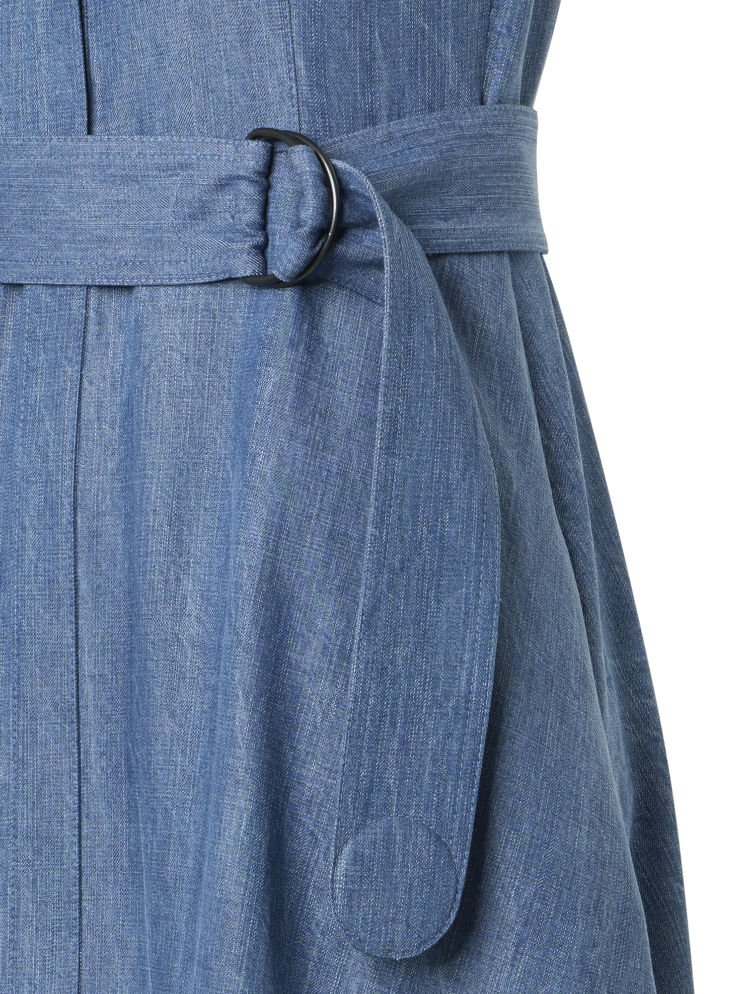 Denim Shirt Dress with Eyelet Guipure - Image 4