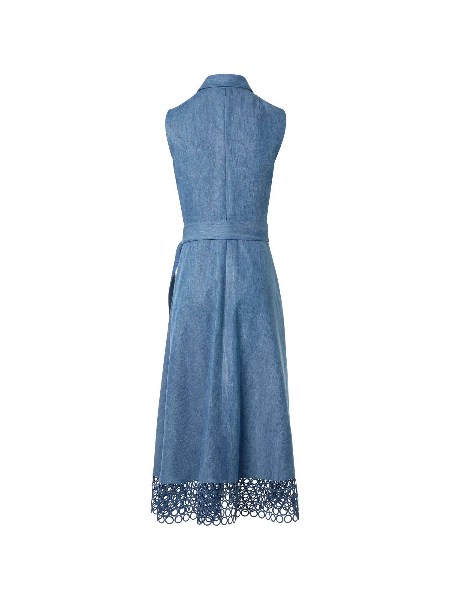 Denim Shirt Dress with Eyelet Guipure - Image 6