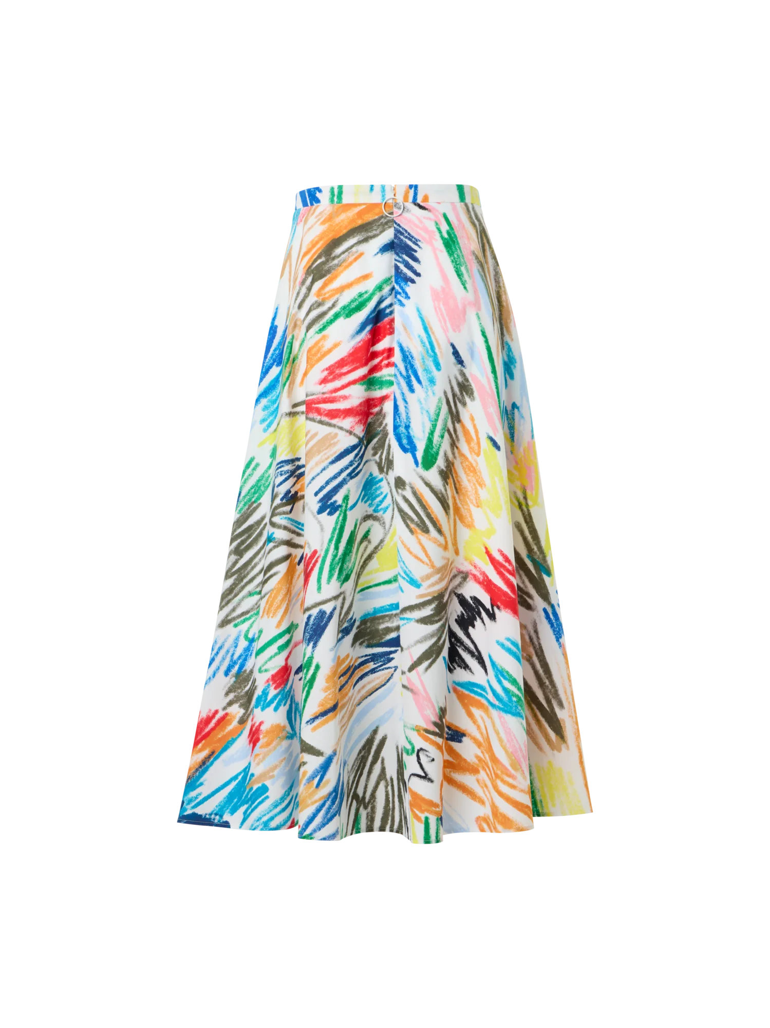 Scribble Print Cotton Midi Skirt - Image 5