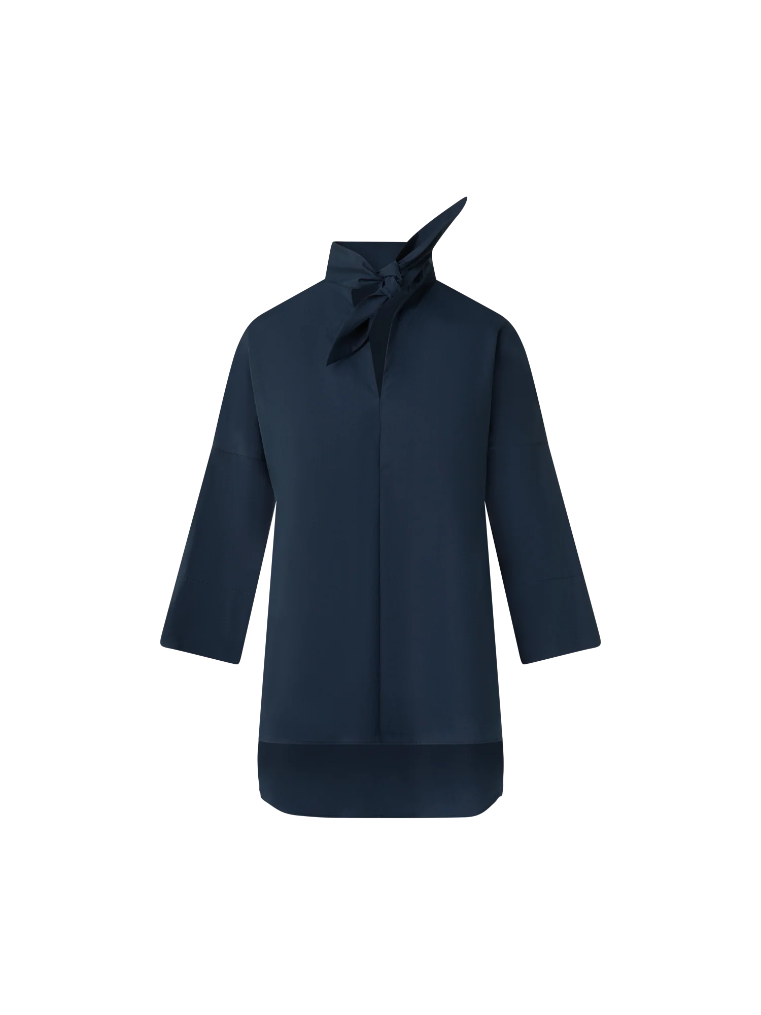 Tunic Blouse in Cotton with Collar Knot - Image 5